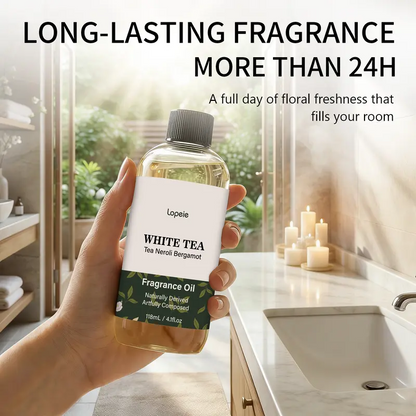 Lopeie Hotel Diffuser Oil Refill Inspired by The Ritz-Carlton Hotel - 118ml 4.1 fl oz - Aromatherapy Essential Oil-White Tea, Neroli & Bergamot – Ideal for Ultrasonic and Waterless Diffusers Pleasant Fragrant